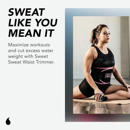 Transform Your Workout with the Sweet Sweat Ab Trainer - Adjustable Waist Trainer Belt for Maximum Sweat and Results in Black/Pink
