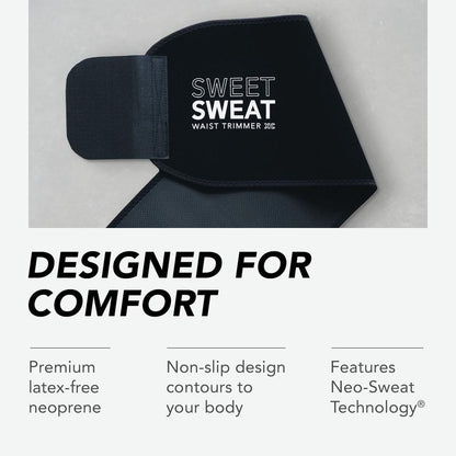 Transform Your Workout with the Sweet Sweat Ab Trainer - Adjustable Waist Trainer Belt for Maximum Sweat and Results in Black/Pink