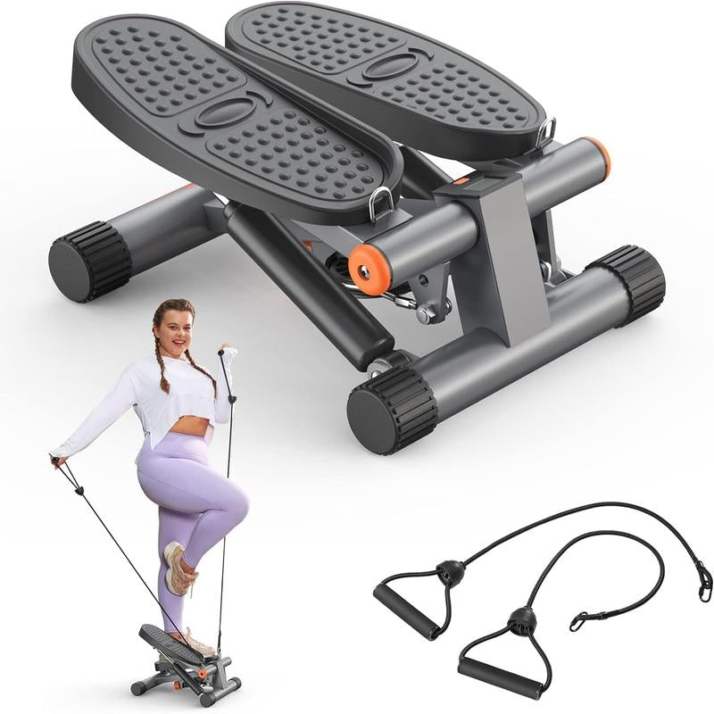 Niceday Compact Hydraulic Stepper with Resistance Bands - Perfect for Home & Office Workouts, 300LBS Capacity, Smart LCD Monitor
